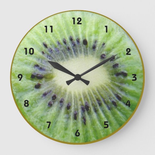 Mur Kiwi vert Horloge avec chiffres (Recto)