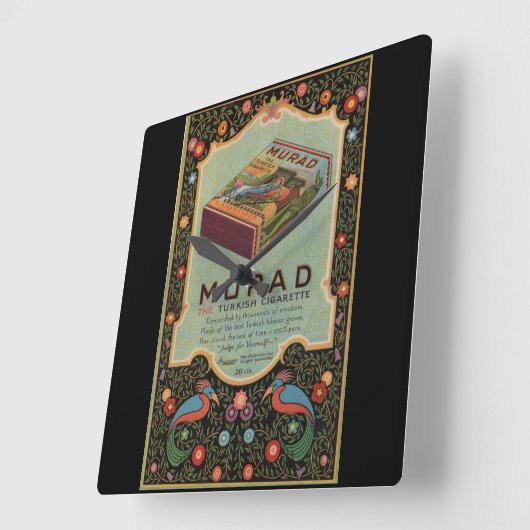 Murad sigaretten vierkante klok (Hoek)