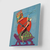 Murad sigarettendame rijder reuzenschildpad vierkante klok (Hoek)