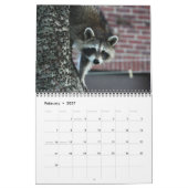 Mural 12 mois du calendrier adorable 2016 de ratons (Feb 2027)