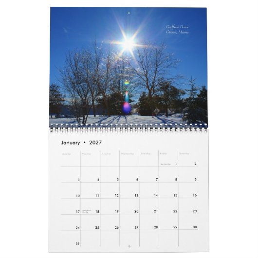 Mural 2015 calendrier - scènes de nature du Maine (Jan 2027)