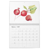 Mural 2018 deux légumes d'aquarelle de calendrier de (Feb 2027)