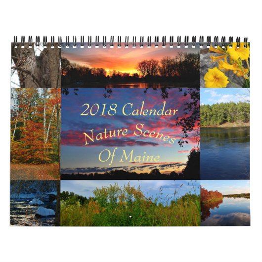 Mural 2018 scènes de nature de calendrier du Maine (Protection)