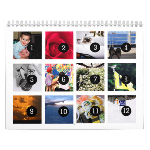 Mural 2024 Facile comme 1 à 12 Votre propre calendrier p