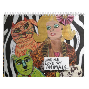 Mural AIMEZ-MOI AMOUR MON CALENDRIER de milieu d'ANIMAUX