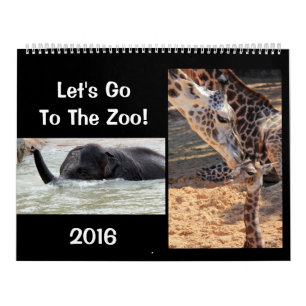 Mural Allons Au Zoo ! Calendrier des animaux amusants