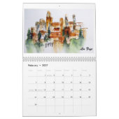 Mural Aquarelles par le calendrier de Lin Frye 2014 (Feb 2027)