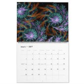 Mural Art fractal visionnaire Calendrier 12 mois (Mar 2027)