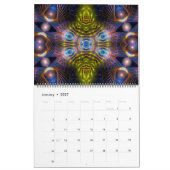 Mural Art fractal visionnaire Calendrier 12 mois (Jan 2027)