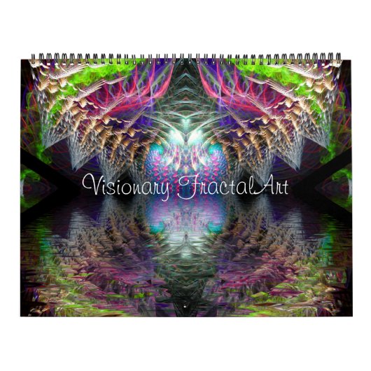 Mural Art fractal visionnaire Calendrier 12 mois (Protection)