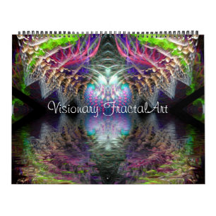 Mural Art fractal visionnaire Calendrier 12 mois