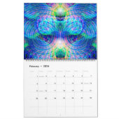 Mural Art fractal visionnaire Calendrier 12 mois (Feb 2026)