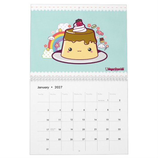 Mural Attaque de nourriture de Kawaii ! Calendrier 2010 (Jan 2027)