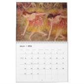 Mural Ballet d'art, Calendrier de danse, Degas, Renoir (Mar 2026)