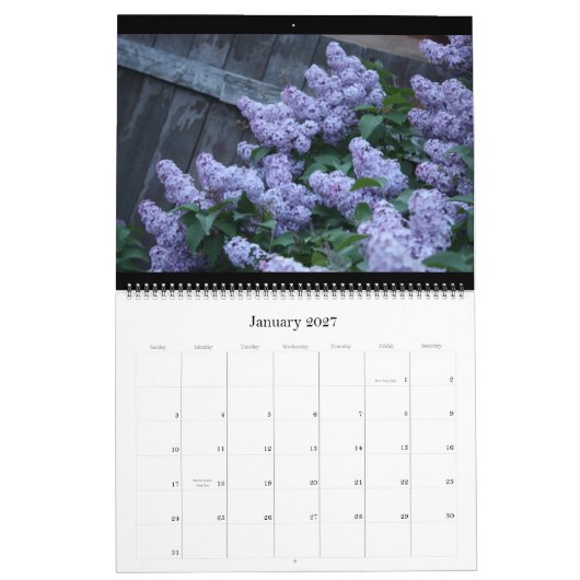 Mural Beaux lilas calendrier de 12 mois (Jan 2027)