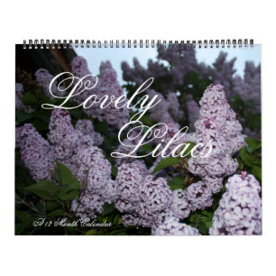 Mural Beaux lilas calendrier de 12 mois