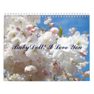 Mural Bébé poupée calendrier! Je t'aime Calendrier Fleur