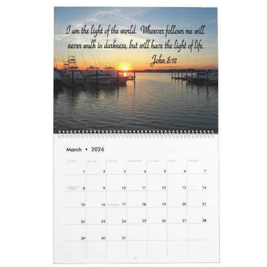 MURAL BELLE BIBLE ET SCRIPTURE CITE CALENDRIER (Mar 2026)