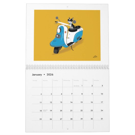 Mural Boogie sur le *reprinted* de calendrier des (Jan 2026)
