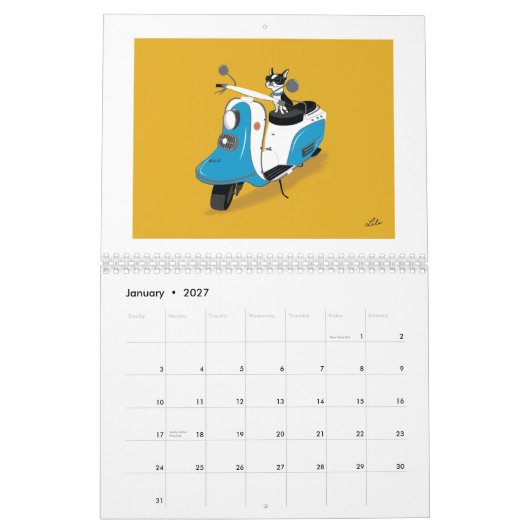Mural Boogie sur le *reprinted* de calendrier des (Jan 2027)