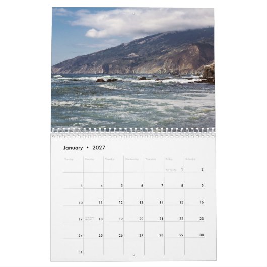Mural CA Hwy 1 calendrier (Jan 2027)