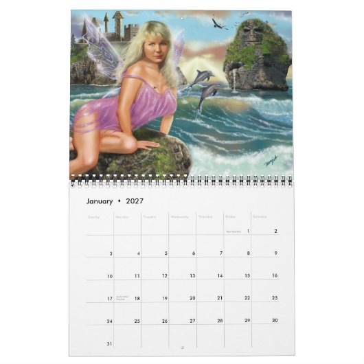 Mural Calendrier 2008 de portrait d'imaginaire (Jan 2027)