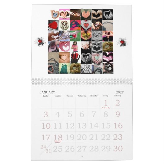 Mural Calendrier 2009, je t'aime (Jan 2027)