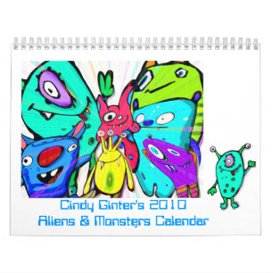 Mural Calendrier 2010 d'alien et de monstre par Cindy