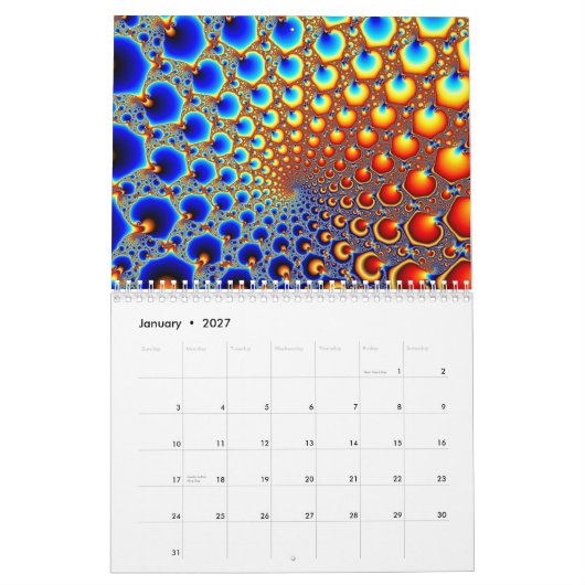 Mural Calendrier 2010 de fractale de Mandelbrot (Jan 2027)