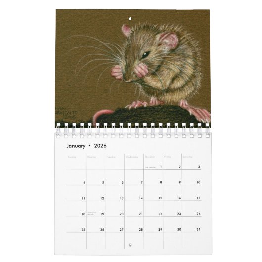 Mural Calendrier 2011 de rat par Kathy Clemente (Jan 2026)