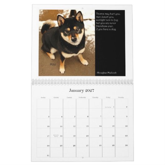 Mural Calendrier 2012 de Shiba Inu (Jan 2027)