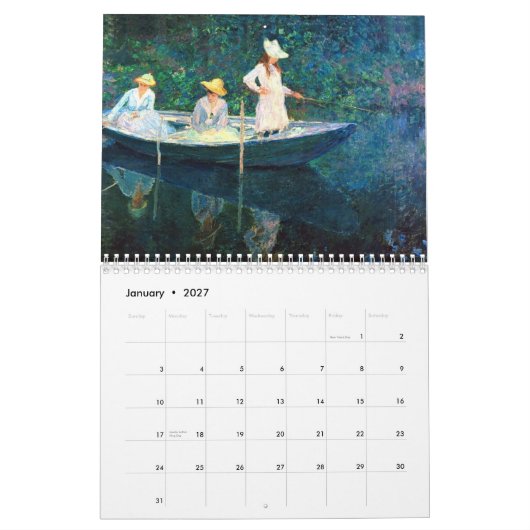 Mural Calendrier 2013 d'art de femmes de Monets (Jan 2027)