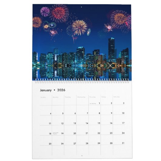 Mural Calendrier 2013 de photo d'horizon de Miami (Jan 2026)