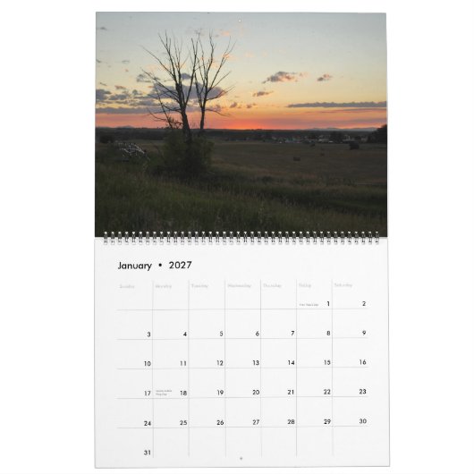 Mural Calendrier 2013 de photographie de coucher du (Jan 2027)