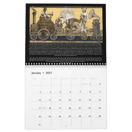 Mural Calendrier 2013 de rêveries de Steampunk (Jan 2027)