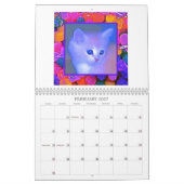 Mural Calendrier 2013 super d'art de chat de chiot (Feb 2027)