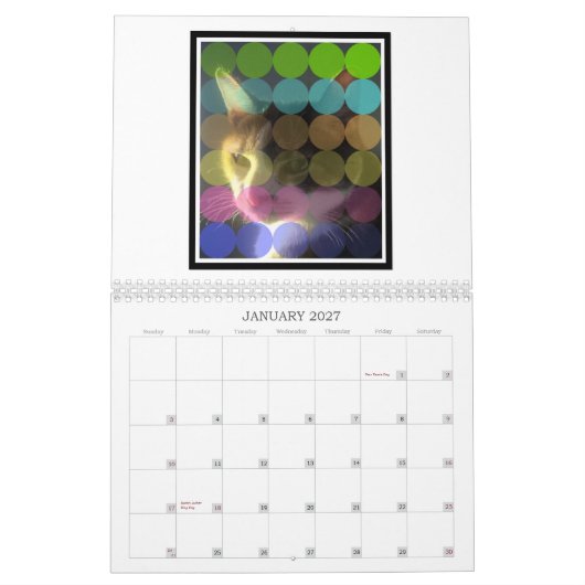 Mural Calendrier 2013 super d'art de chat de chiot (Jan 2027)