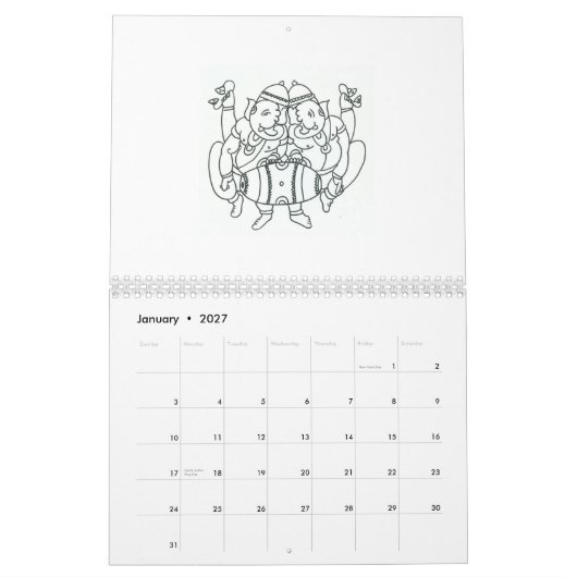 Mural calendrier 2014 (Jan 2027)
