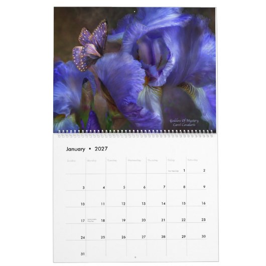 Mural Calendrier 2014 d'art de la collection 1 d'iris (Jan 2027)
