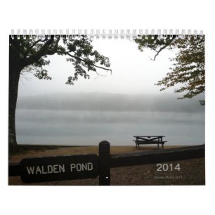 Mural Calendrier 2014 d'étang de Walden avec des