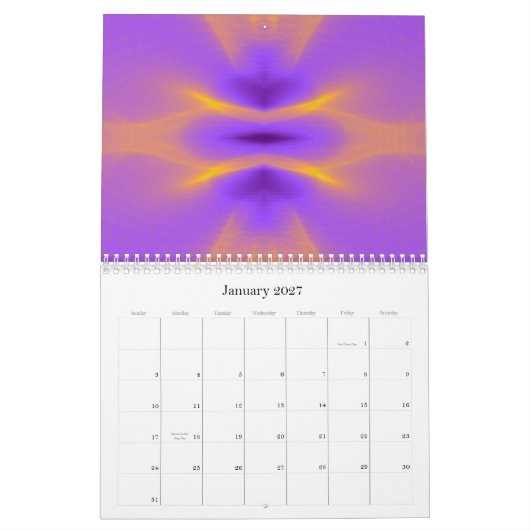 Mural Calendrier 2015 d'art de fractale D (Jan 2027)