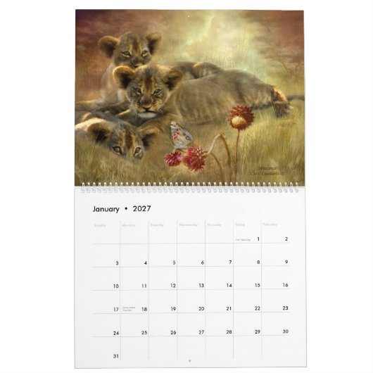 Mural Calendrier 2015 d'art de l'Afrique (Jan 2027)