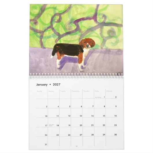 Mural Calendrier 2015 de beagle (Jan 2027)