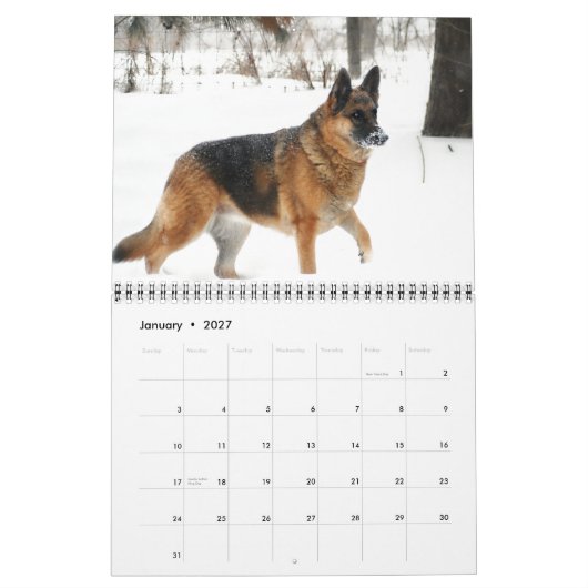 Mural Calendrier 2015 de berger allemand (Jan 2027)