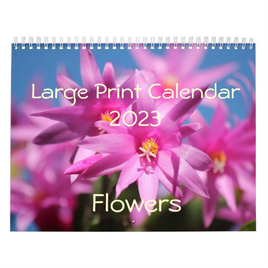 Mural Calendrier 2015 de gros caractères - fleurs (Protection)
