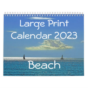 Mural Calendrier 2015 de gros caractères - plage