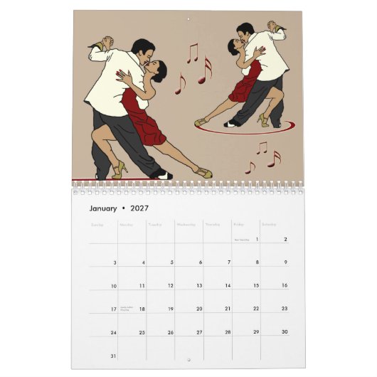 Mural Calendrier 2015 de tango (Jan 2027)