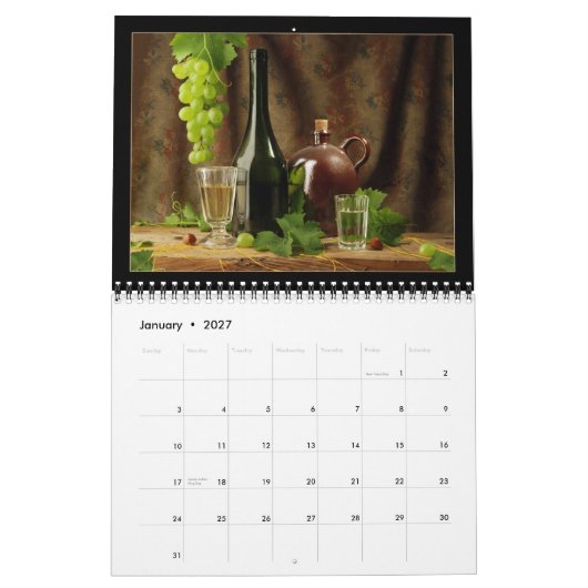 Mural Calendrier 2015 de vin (Jan 2027)