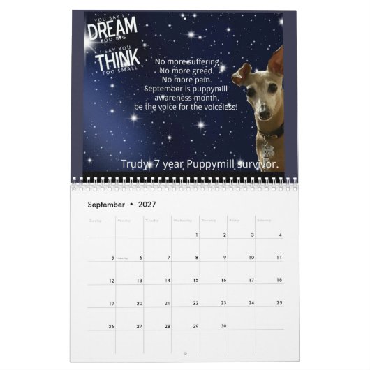 Mural Calendrier 2016 de conscience de Puppymill de (Sep 2027)