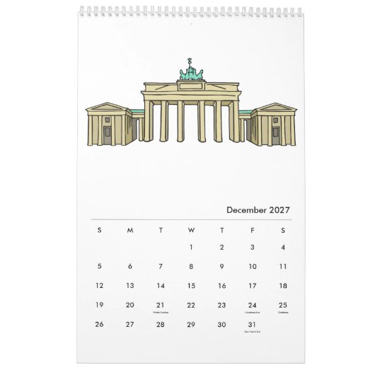 Mural Calendrier 2017 de Berlin (Dec 2027)